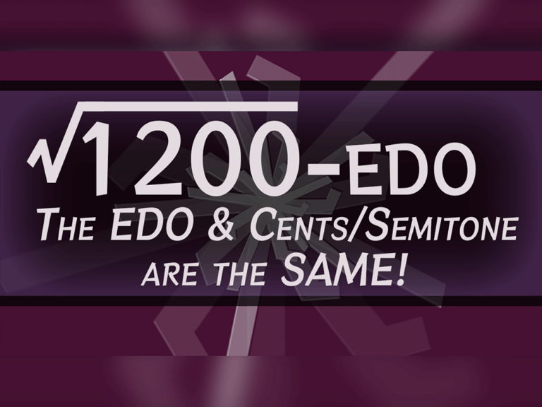 SQRT(1200)-EDO, The EDO and Cents/Semitone Are the Same